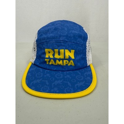 Boco Gear Running Hat Mens OSFA Blue Yellow Run Tampa Mesh 5 Panel Cap