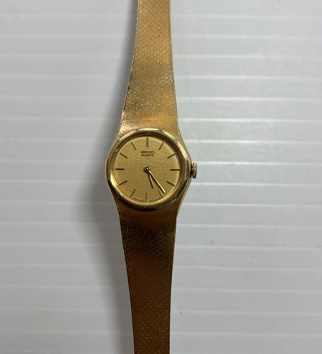Vintage Seiko Women’s Quartz Wrist Watch 1400-0089 Gold Untested