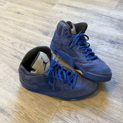 Nike Air Jordan 5 Retro Blue Suede Men's Size 13 Triple Blue