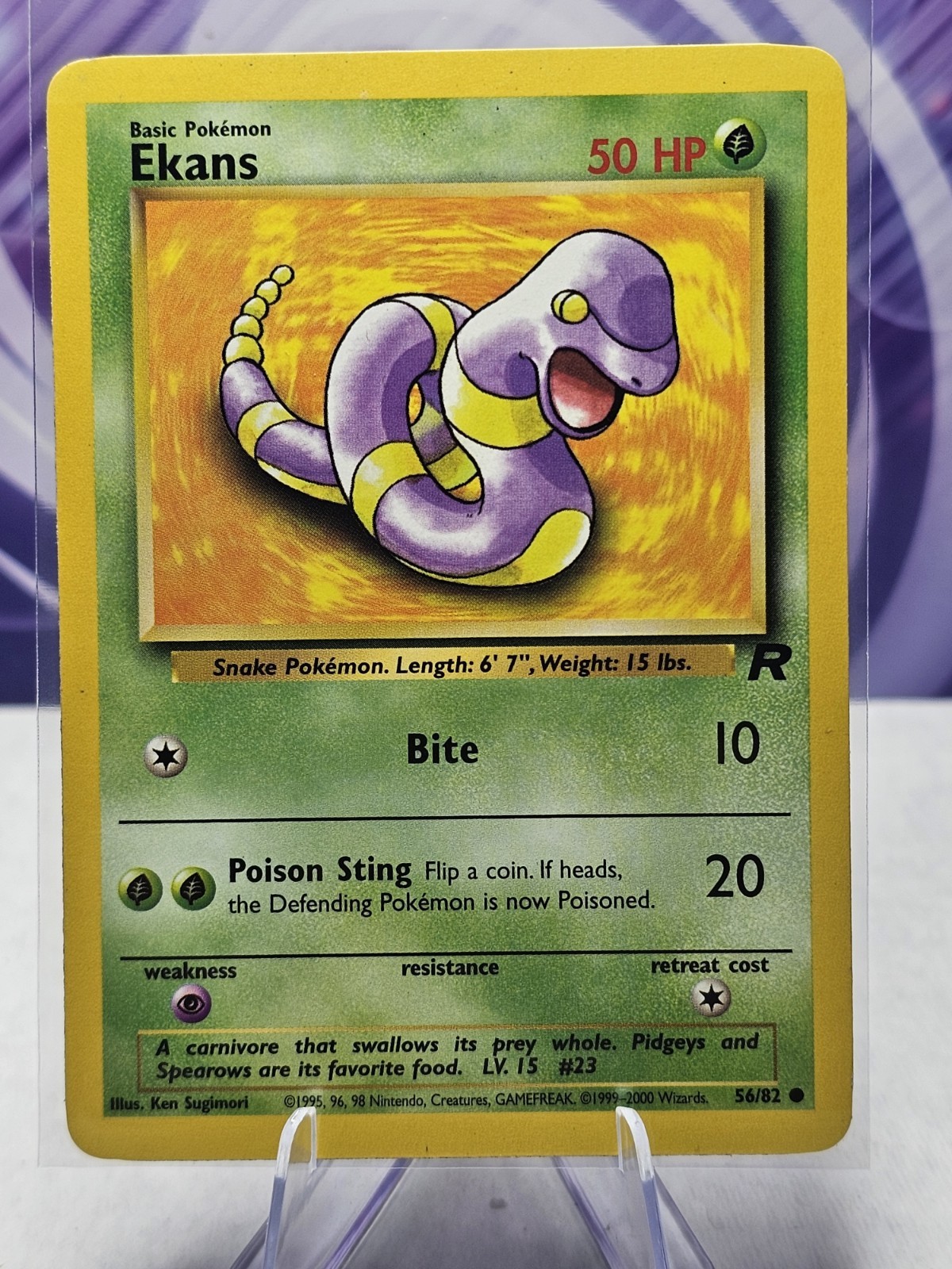 Pokemon Card Ekans 56/82 Team Rocket Unlimited WOTC LP
