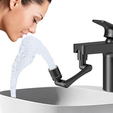 Extensor grifo giratorio aireador cocina bano 1080 360 grados 2 salidas negro