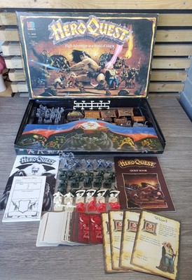 Hero Quest Board Game MB 1989 Unpainted Figures By Games Workshop