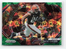 2023 PANINI PRIZM FIREWORKS NICK CHUBB #F-13 GREEN ICE BROWNS
