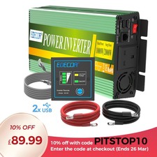 EDECOA Power Inverter 12V 240V 1000W Pure Sine Wave Converter 2 USB Remote RV