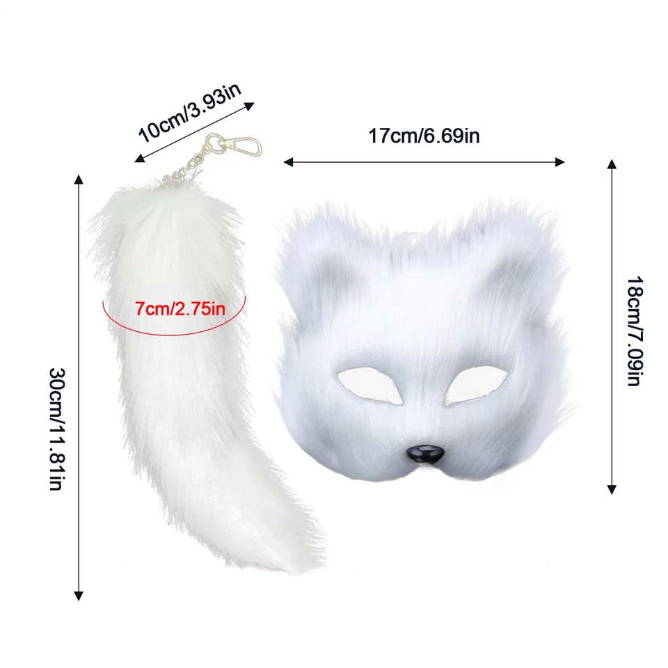 Halloween Gato Máscara Niña Orco Conjunto Máscara y Cola Traje Moda Adolescente Disfraces Foto 2 de 4