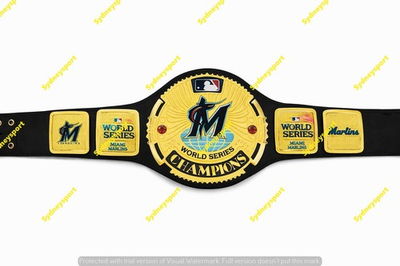 #ad Custom Miami Marlins Championship Belt 2mm Brass adult $160.00