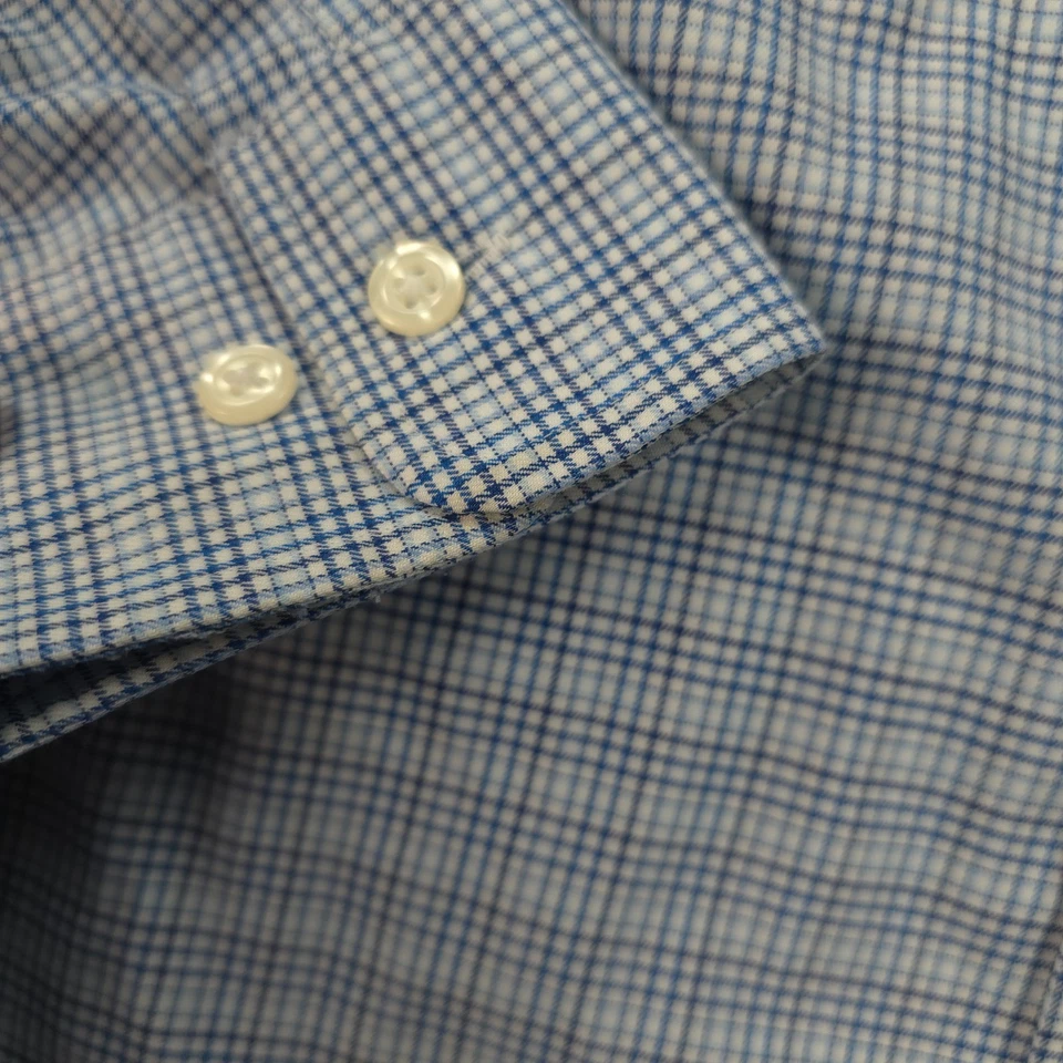 Camisa Johnnie O Niños 16 Azul Cuadros Gallagher Prep Formance Rendimiento Elástica Foto 2 de 4