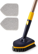 Tub Tile Scrubber Brush 2 in 1 Cleaning Brush 58.2 Inch Adjustable Telescopic Po