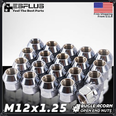 [20] Chrome 12x1.25 Open End Lug Nuts For Nissan Infiniti Conical Seat Wheels