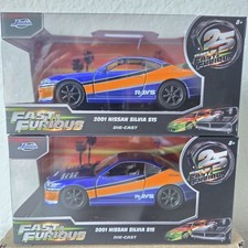 Jada Toys 25 Years of Fast  Furious 2001 Nissan Silvia S15 1/32 Scale set of 2