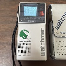 TESTED WORKING Vintage Sony Watchman TV Model FD-20A Philadelphia Eagles RARE
