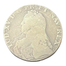 1726-A France Ecu Crown Sized Silver Coin Louis XV Paris Mint B5