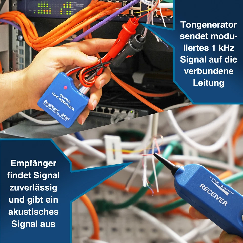 PeakTech P 3434 – Leitungssuchgerät, Leitungssucher für Leitungen, Wire-Tracker - Bild 3 von 4