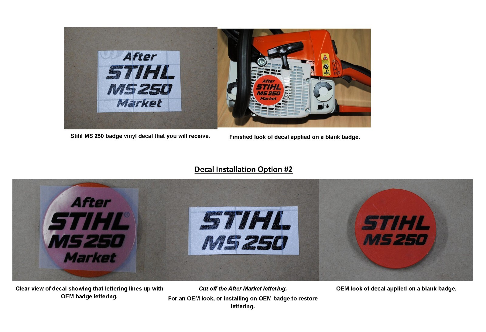 Stihl/Farmertec 025, MS 250 Chainsaw Complete Vinyl Decal / Sticker Kit