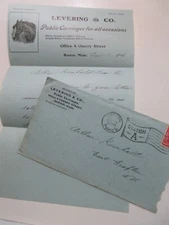 1906 Levering & Co Public Carriages letter letterhead envelope Boston MA