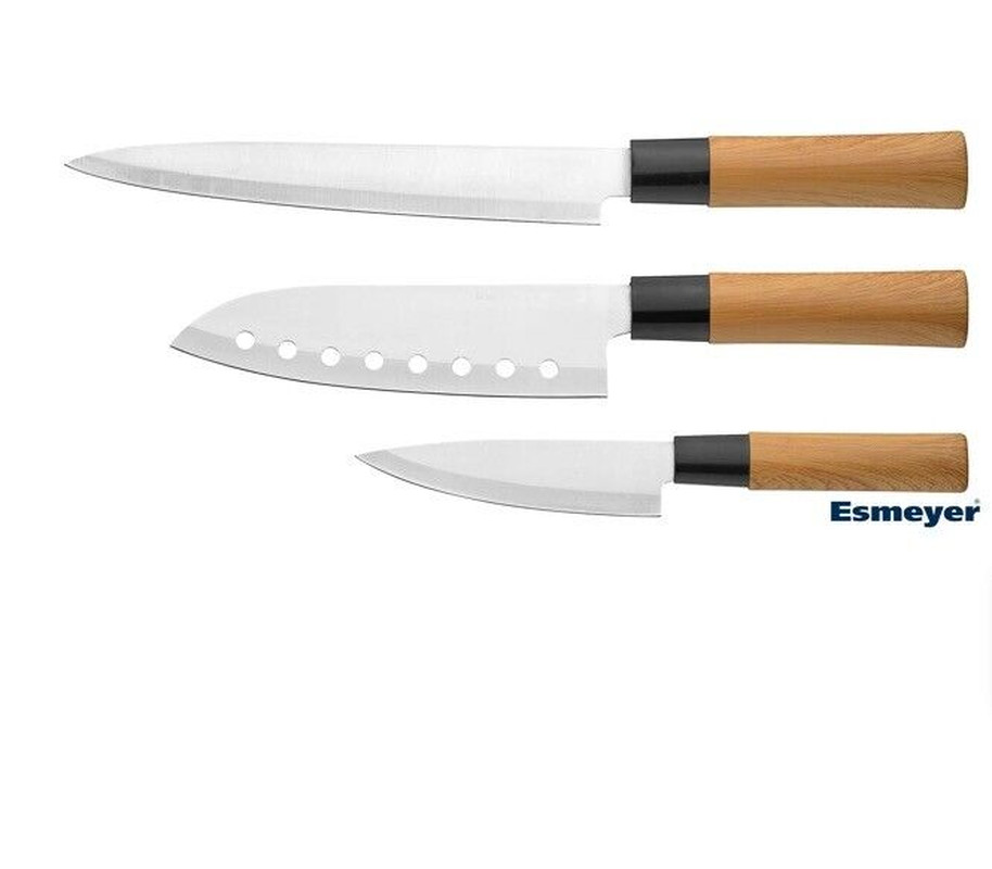 Küchenmesser Set Kochmesser Messerset Edelstahl Fleisch Messer 3Tlg Asiatisch