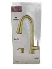 Pfister Barulli Single Handle Pull Down Faucet w/ Soap Dispenser in Gold