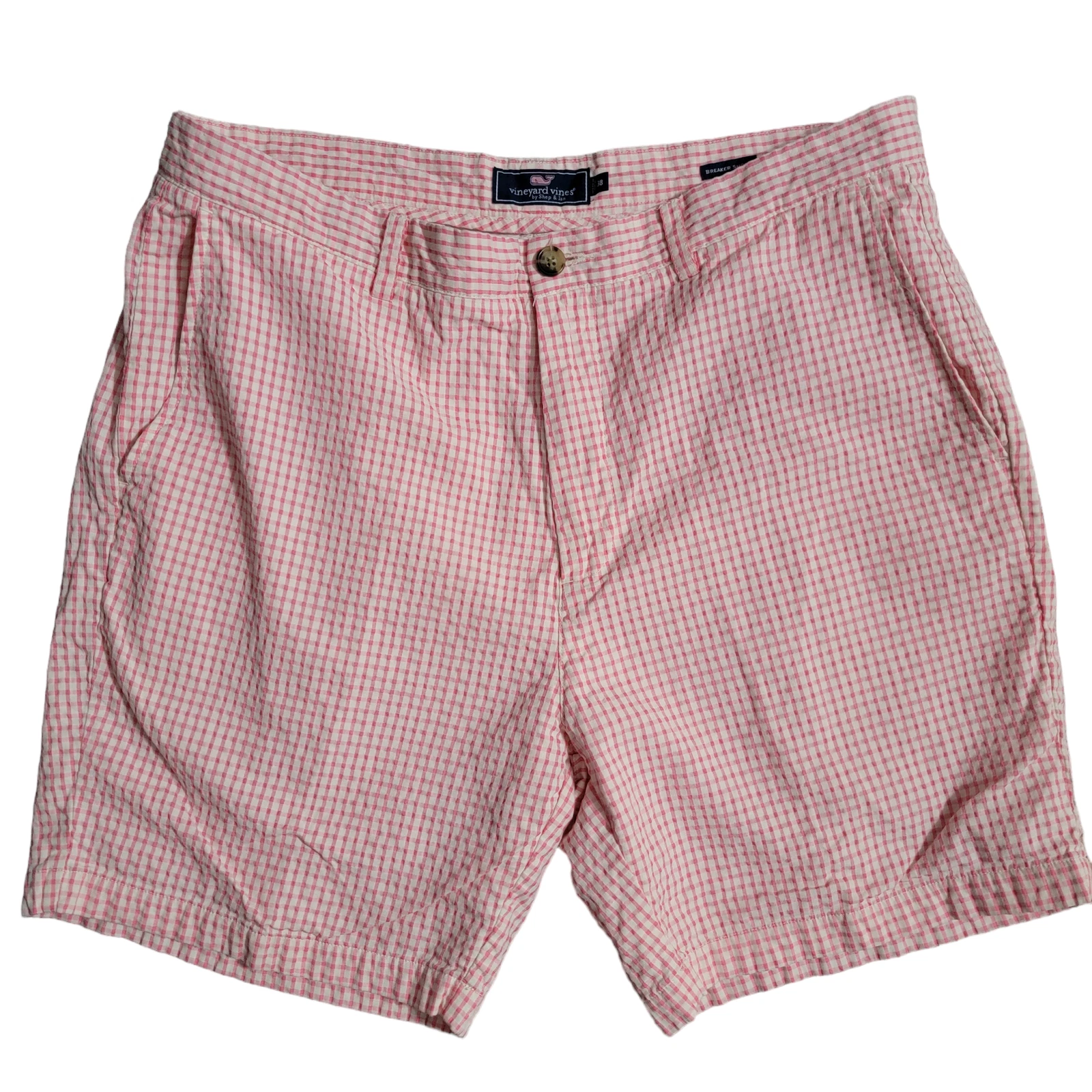 VINEYARD VINES BREAKER SHORT PINK WHITE CHECK MENS sz 38