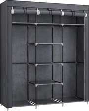 Canvas Double Wardrobe Bedroom Furniture Cupboard Clothes Home Storage Organiser