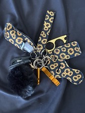 Sunflower Themed Safety Keychain With Car Tool