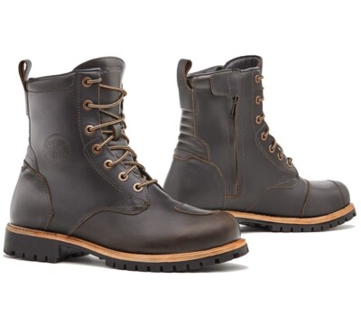 SCARPE STIVALI MOTO IMPERMEABILI FORMA LEGACY DRY ZIP BROWN MARRONE PELLE TG 42