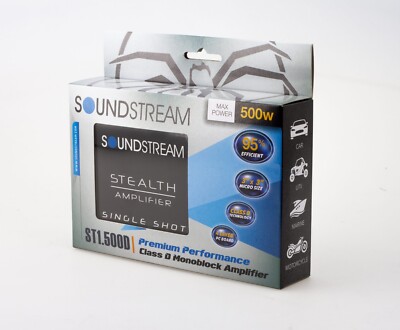 Soundstream ST1.500D 500 Watt Compact MICRO Motorcycle UTV Mono Audio Amplifier