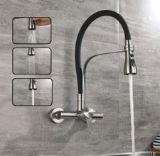 Brushed Nickel 304 stainless steel Kitchen Sink Faucet Mixer Tap Stream Sprayer