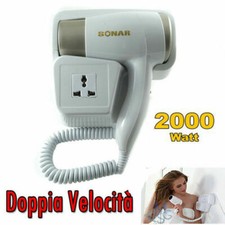 x Asciugacapelli Phon Da Parete Muro Casa Bagno Albergo 2000w Sn-3588 sus