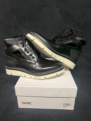 OAMC OVER ALL MASTER CLOTH MARA CHUNKY LEATHER ANKLE BOOT BLACK