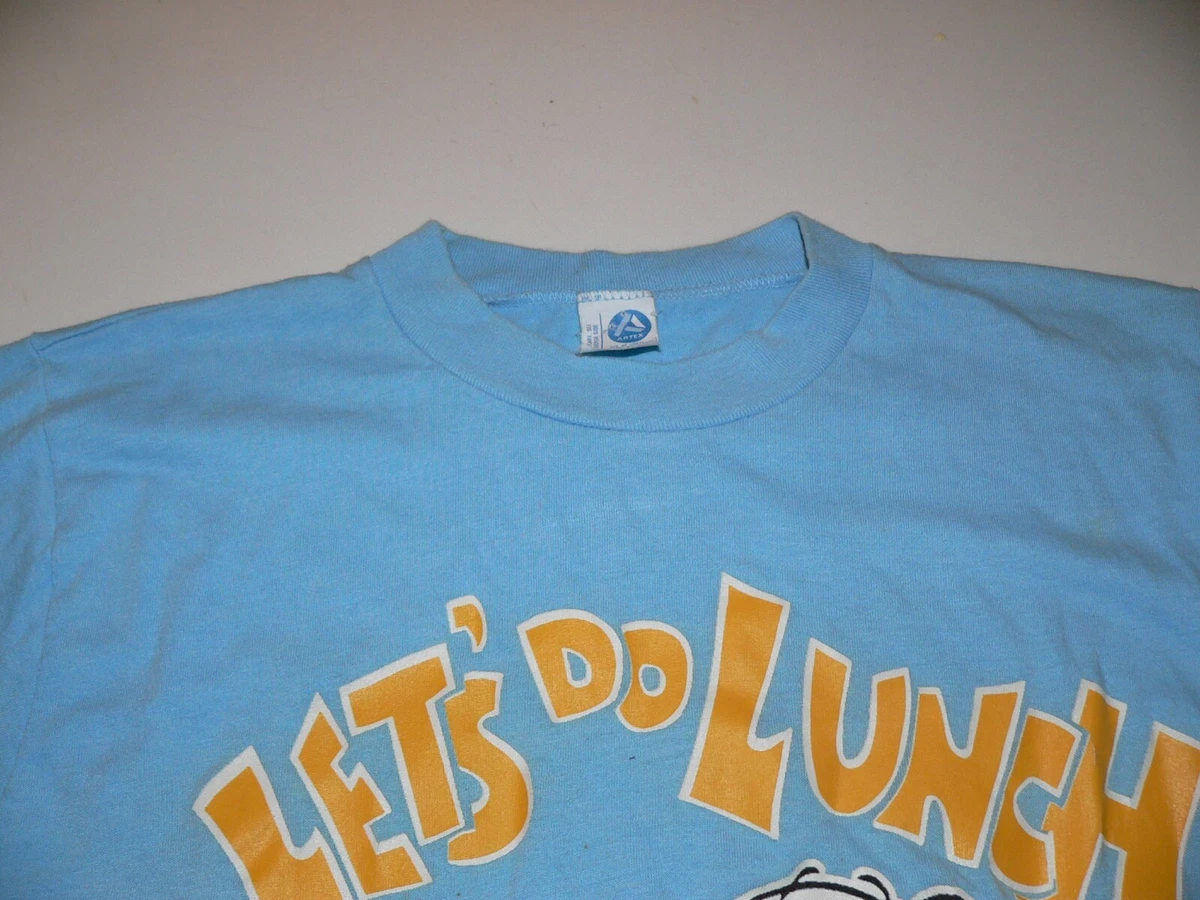 Rare 70s SNOOPY t shirt Artex Blue 1971 Let's Do Lunch
