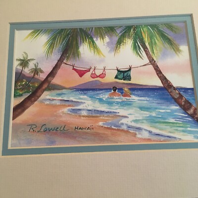 Rebecca Lowell Maui Hawaii Art Print Matted 8” x 10
