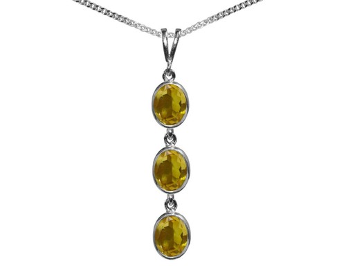 Collier Pendentif Fait Main Citronnier – Argent/Or Et Perle, Longueur Réglable, Neuf