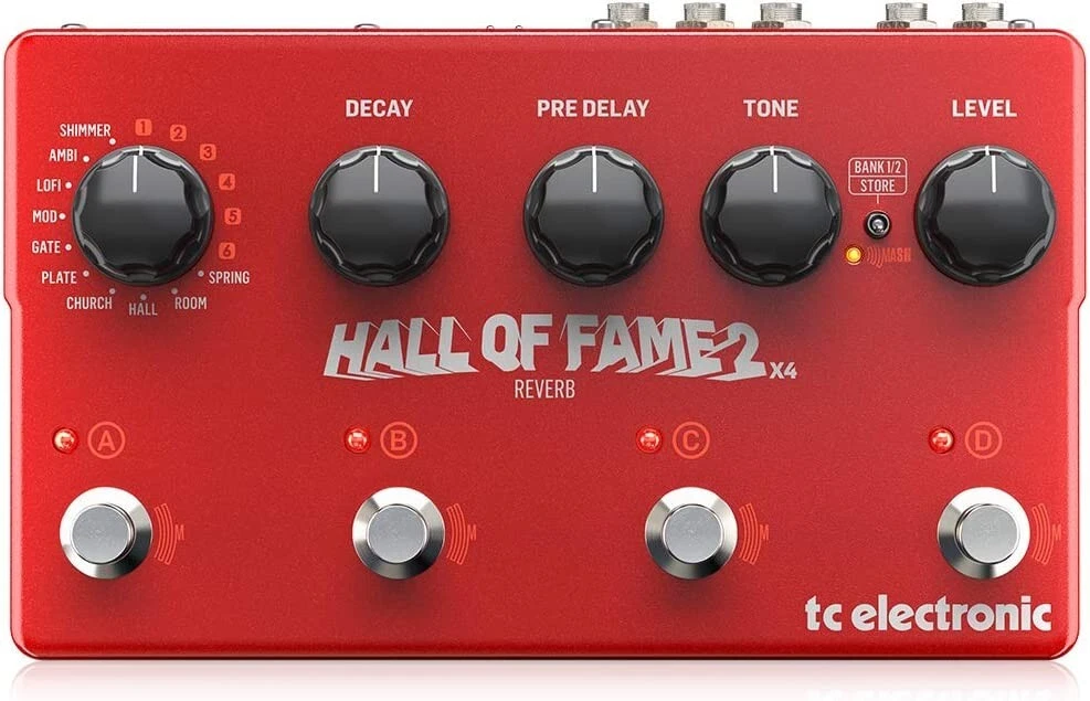TC Electronic HALL OF FAME 2 X4 REVERB Acclaimed Pedal w/4 MASH Switches -UC
