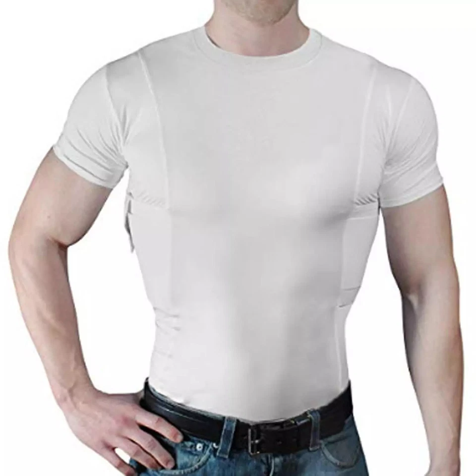 Concealment Clothes Men’S Crew Neck Undercover- Concealed Holster Carry Tops - Image 3 of 4