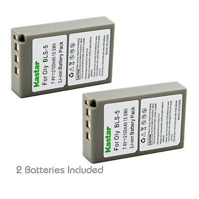 Kastar 2 BLS-5 Battery for Olympus BLS-50 PS-BLS5 OM-D E-M10 PEN E-PL2 E-PL5 PL8
