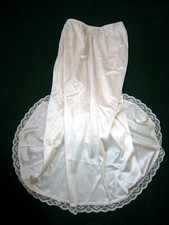 Vintage WARNER'S Perfect Measure SATIN NYLON Floral Lace Silky Half Slip M 55300