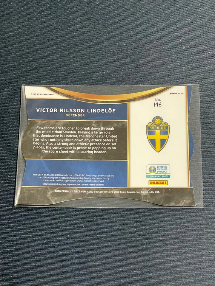 2020 Panini Select UEFA EURO #146 Victor Nilsson Lindelof Zebra Prizm Case Hit  - Image 2 of 2