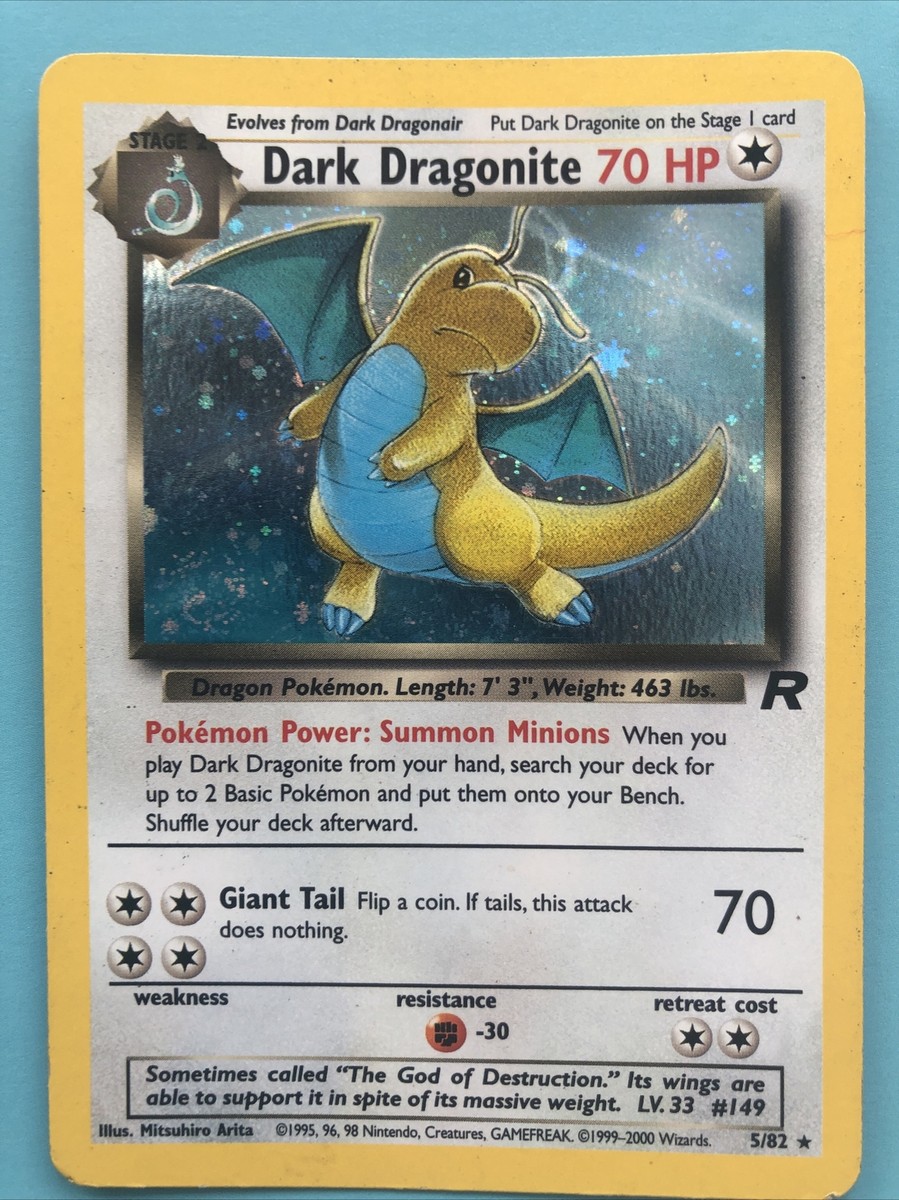 英語版初期　ポケモンカード　Dark Dragonite holo Dark Dragonite Pokémon Card Holo 5/82 1st Edition | eBay