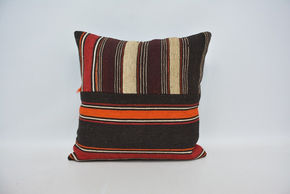 Pillow, 22"x22" Brown Pillow, Kilim Pillow, Boho Pillow, Pillow for Sofa