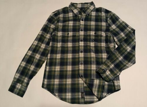 NWT New ABERCROMBIE & FITCH Men's Green Plaid Flannel shirt XS - Afbeelding 1 van 10
