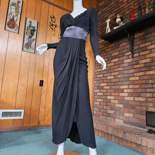 Vtg 40s Bias Cut Old Hollywood Glamour New York Creation Evening Gown Dress S - Picture 4 of 10