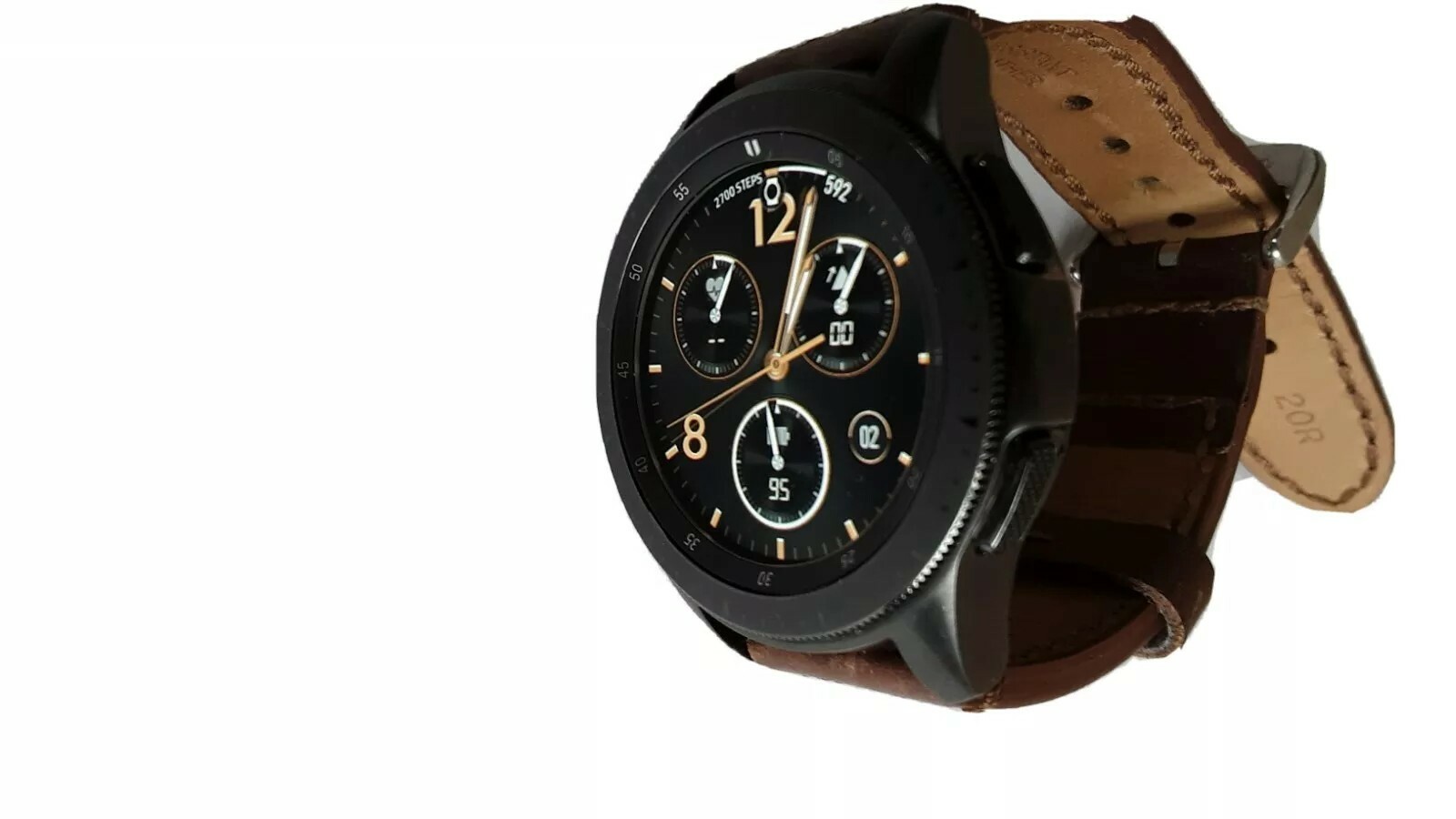 Samsung Galaxy Watch Sm R810 42mm Black With Genuine Brown Leather Band Ebay