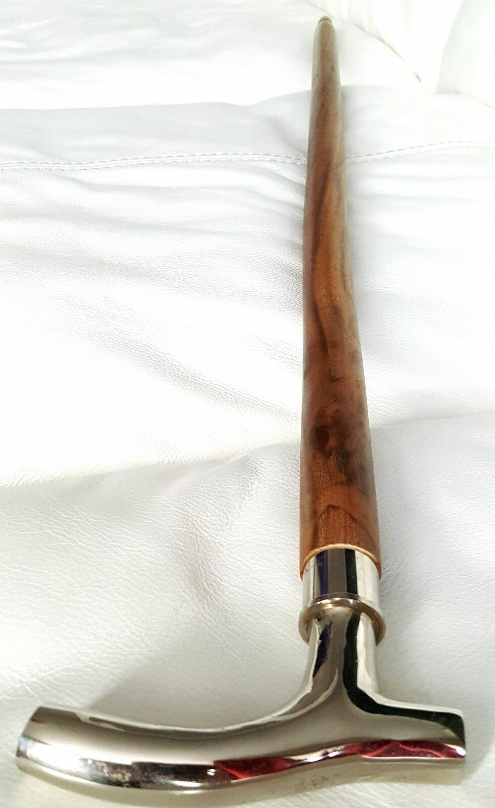 Vintage Nautical Brown Solid Brass Handle Stick W… - image 4