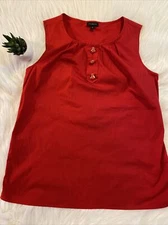 Talbots womens size 6 Accent Buttons unique sleeveless blouse
