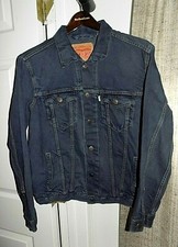 L NEW BOY LEVI'S LEVI STRAUSS TRUCKER DENIM BLUE JEAN JACKET 72334 DK BLUE FADE