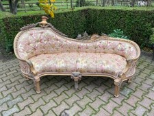 Sofa Settee Louis XVI French 1960s Pink Damask Gilt Wood Carved Vintage Chic