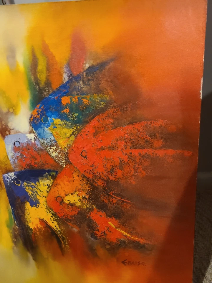 modern art oil painting on canvass by emciso signed. 31x23.5 inch - Image 2 of 3