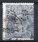Australia 1924 3d dull ultramarine Official wit "O S" perfin sgO82 used (#9)