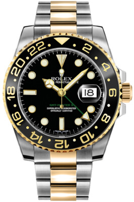 Rolex GMT-Master II Anniversary Green Hand 18kt YG&SS 116713LN