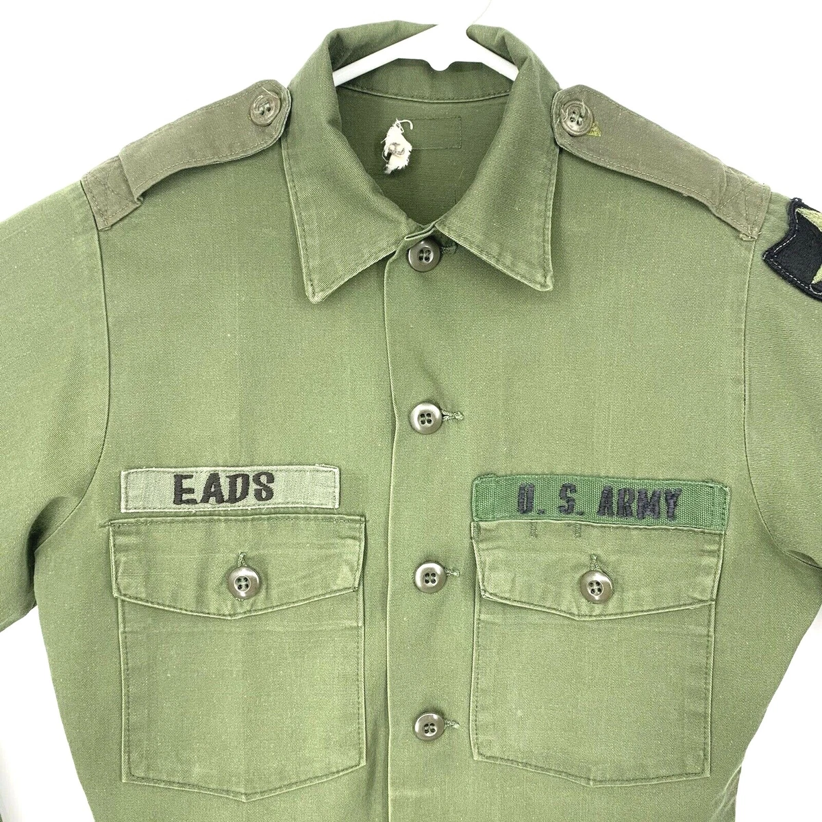 Vintage 1960s US Army 2nd Infantry Utility Shirt Poly Cotton 14 33